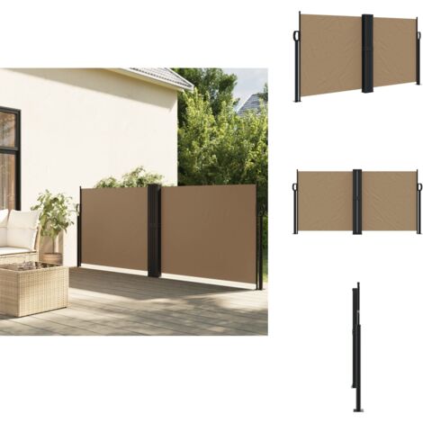 Auvent latéral rétractable taupe 120x600 cm - Parasol - Écran D'intimité - Brise Vue - Voile D'ombrage - Auvent Lateral