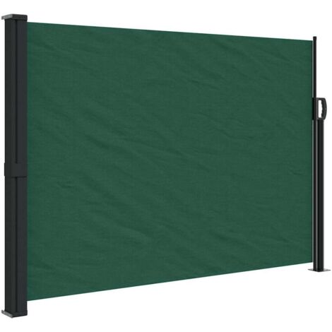 Auvent latéral rétractable vert foncé 140x600 cm