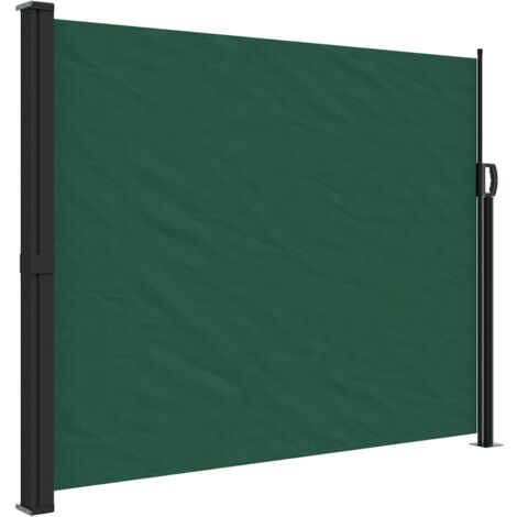 Auvent latéral rétractable vert foncé 160x600 cm