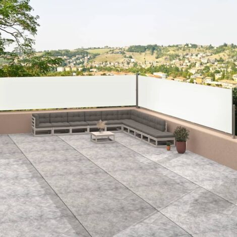 Auvent latéral  Store Banne Solaire abri  Marquise Brise-soleil rétractable Crème 117x1200 cm LKOWF79795