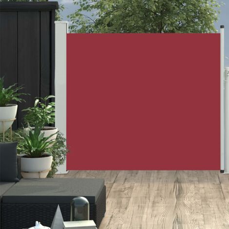 Auvent latéral  Store Banne Solaire abri  Marquise Brise-soleil rétractable de patio 100x300 cm Rouge LKOWF30807