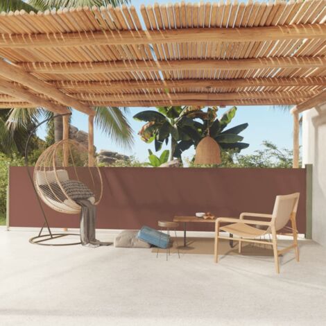 Auvent latéral  Store Banne Solaire abri  Marquise Brise-soleil rétractable de patio 117x600 cm Marron LKOWF81355