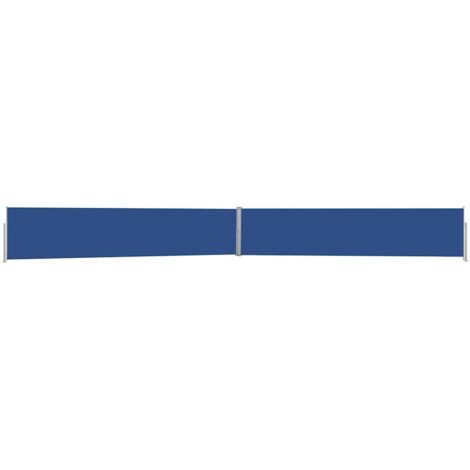 Auvent latéral  Store Banne Solaire abri  Marquise Brise-soleil rétractable de patio 140x1200 cm Bleu LKOWF25291