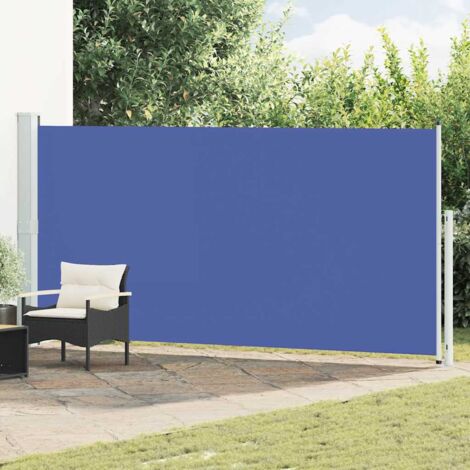Auvent latéral  Store Banne Solaire abri  Marquise Brise-soleil rétractable de patio 180x500 cm Bleu LKOWF90554