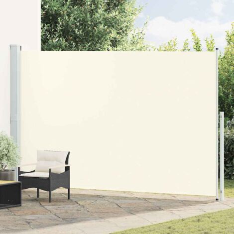 Auvent latéral  Store Banne Solaire abri  Marquise Brise-soleil rétractable de patio 220x500 cm Crème LKOWF42356