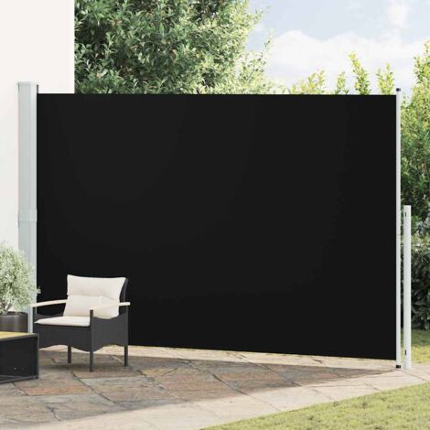 Auvent latéral  Store Banne Solaire abri  Marquise Brise-soleil rétractable de patio 220x500 cm Noir LKOWF55539