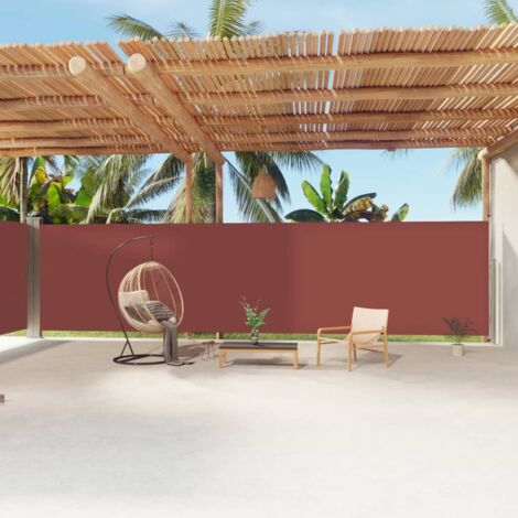 Auvent latéral  Store Banne Solaire abri  Marquise Brise-soleil rétractable Marron 200x1200 cm LKOWF68515