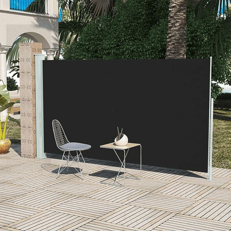 Doc&et² - Auvent latéral rétractable de patio 160x300 cm Noir - Noir