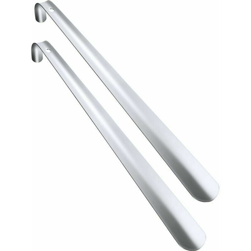 Lot de 2 chausse-pieds en acier inoxydable Chausse-pied à long manche avec poignée confortable pour les personnes âgées