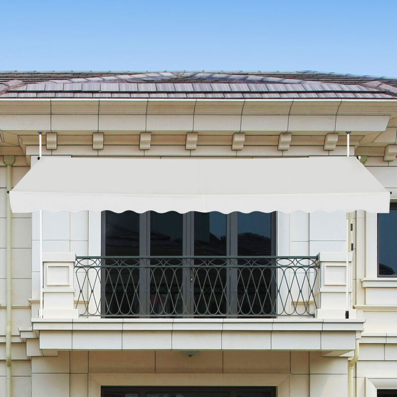 Maisonchic - Auvent Manuel Rétractable 200CM Hauteur Réglable de 200-300CM Store Banne Fait en Aluminium et Tissu Oxford Anti uv Beige CW7358 design