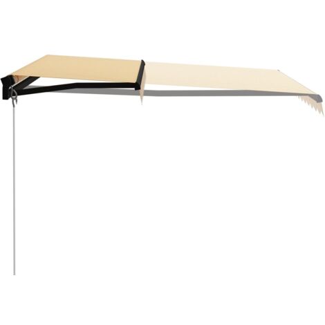 Auvent manuel rétractable 300x250 cm Jaune et blanc