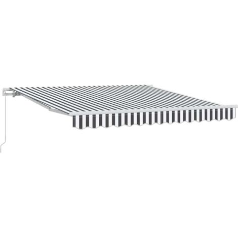 Auvent manuel rétractable anthracite et blanc 300x250 cm