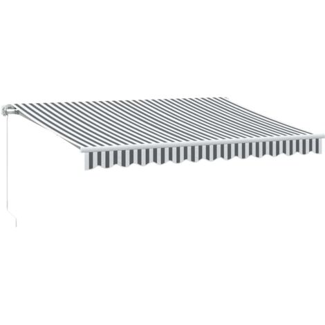 Auvent manuel rétractable anthracite et blanc 350x250 cm