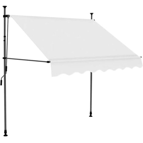 Auvent manuel rétractable avec LED 150 cm Crème