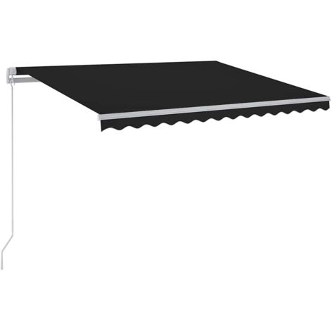 Auvent manuel rétractable avec LED 300x250 cm Anthracite