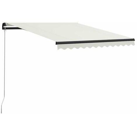 Auvent manuel rétractable avec LED 300x250 cm Crème