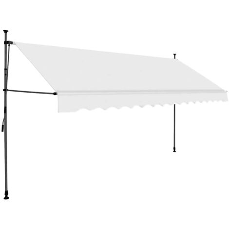 Auvent manuel rétractable avec LED 350 cm Crème