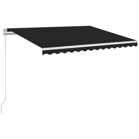Auvent manuel rétractable avec LED 350x250 cm Anthracite