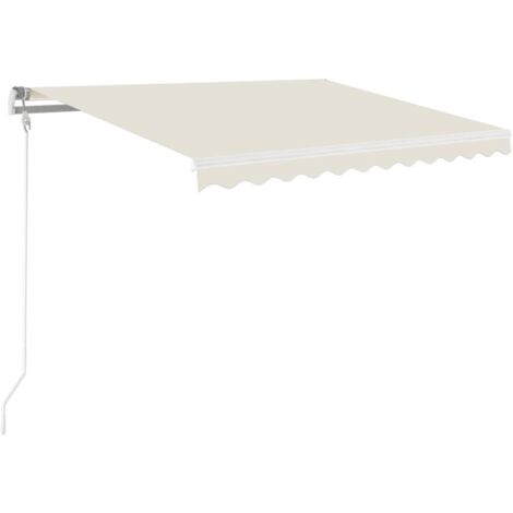 Auvent manuel rétractable avec LED 350x250 cm Crème