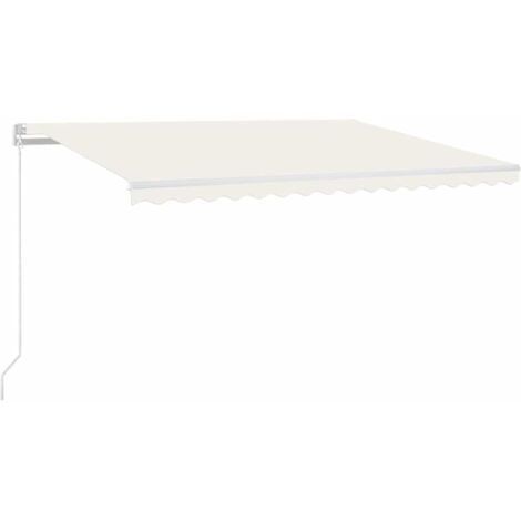 Auvent manuel rétractable avec LED 400x300 cm Crème