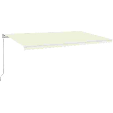 Auvent manuel rétractable avec LED 600x300 cm Crème