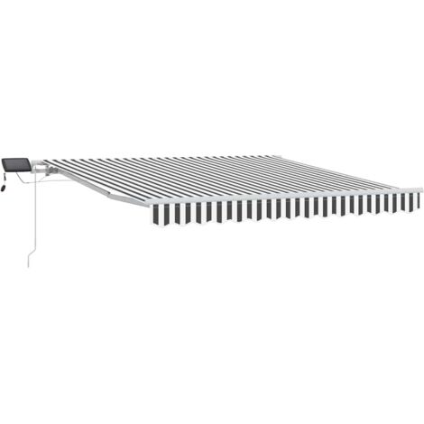 Auvent manuel rétractable avec LED anthracite blanc 300x250 cm