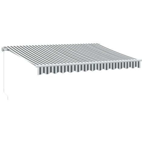 Auvent manuel rétractable avec LED anthracite blanc 350x250 cm