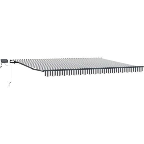 Auvent manuel rétractable avec LED anthracite blanc 400x300 cm
