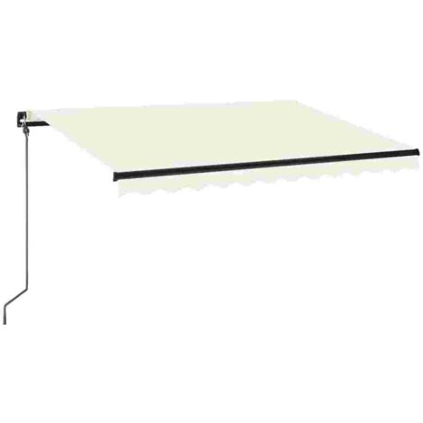 Auvent manuel rétractable avec LED - Auvent de jardin Soleil imperméable 350x250 cm Crème BV801048 - BonneVie