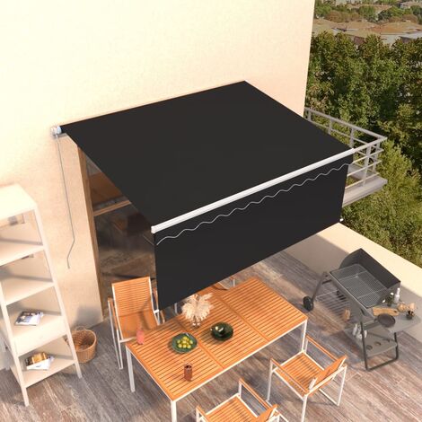 Auvent manuel rétractable avec store 3x2,5 m Anthracite 3069259