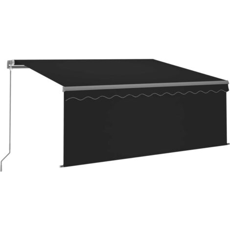 Auvent manuel rétractable avec store 3x2,5 m Anthracite - Anthracite