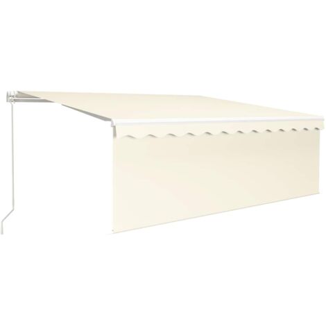 Auvent manuel rétractable avec store 4x3 m Crème