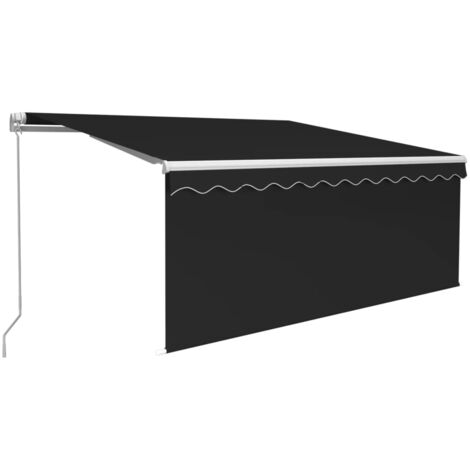 Auvent manuel rétractable avec store et LED 3x2,5 m Anthracite