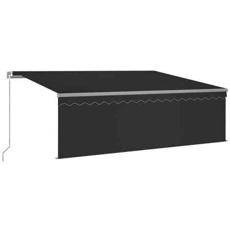 Auvent manuel rétractable avec store et LED 4,5x3 m Anthracite