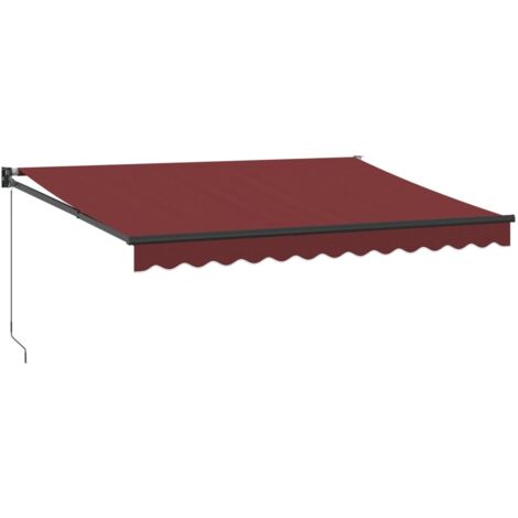 Auvent manuel rétractable bordeaux 350x250 cm