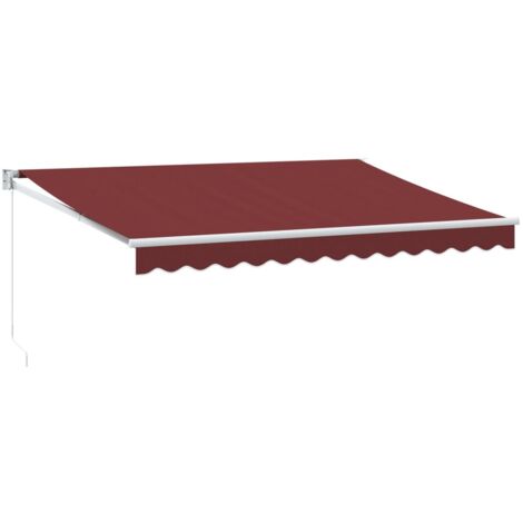 Auvent manuel rétractable bordeaux 350x250 cm