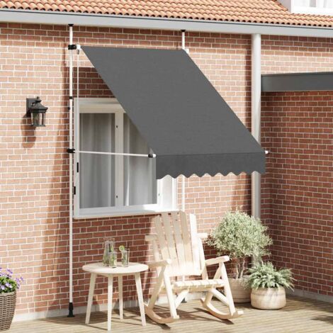Auvent manuel rétractable-Store banne 150 cm Anthracite