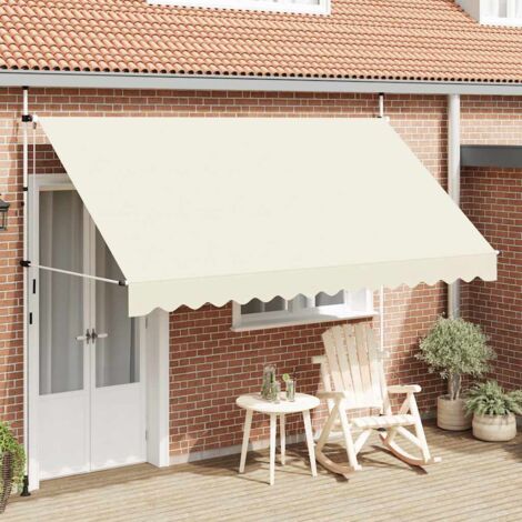 Auvent manuel rétractable-Store banne 350 cm Crème