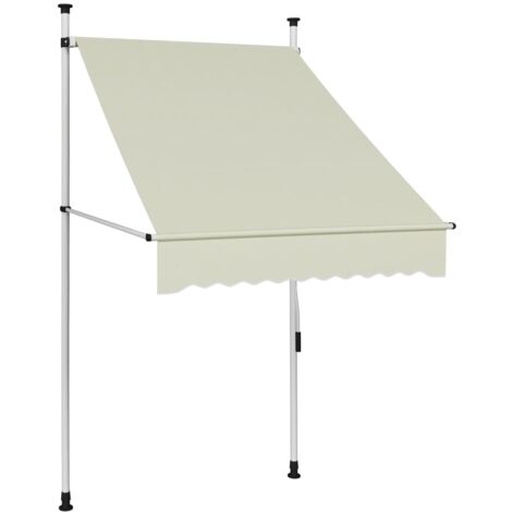 Auvent manuel rétractable Store banne Marquise 100 cm Crème NDTN2681271