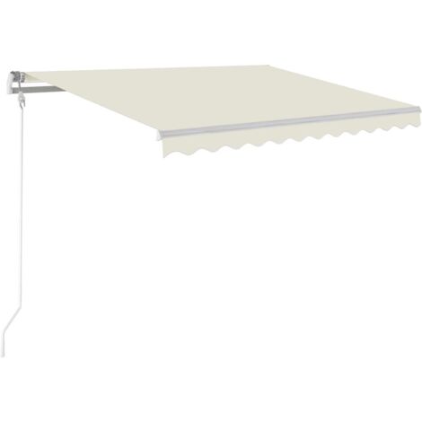 Auvent Marquise automatique avec capteur de vent et LED, Store Banne pour Jardin Balcon Terrasse, 300x250 cm Crème OIB5599E