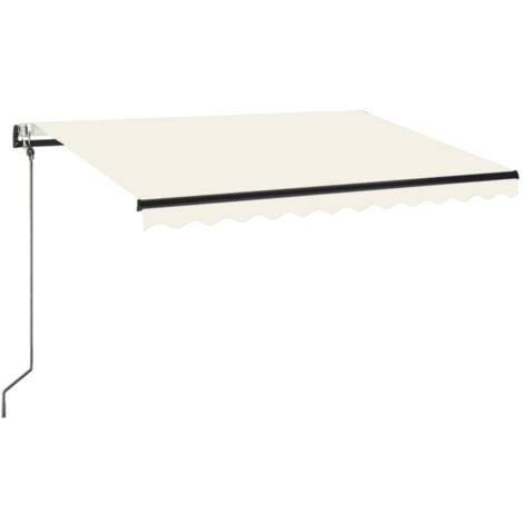 Auvent Marquise automatique avec capteur de vent et LED, Store Banne pour Jardin Balcon Terrasse, 350x250 cm Crème OIB8093E