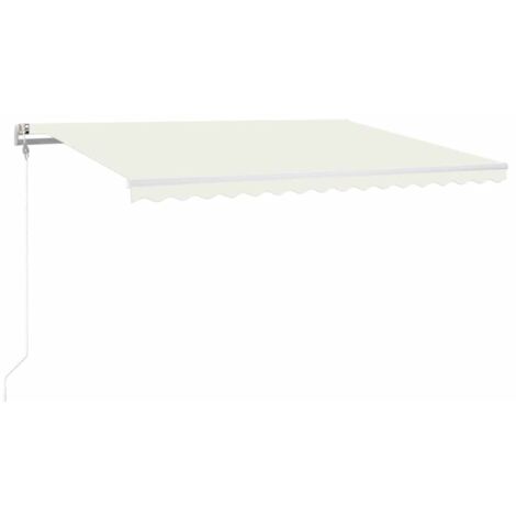 Auvent Marquise automatique avec capteur de vent et LED, Store Banne pour Jardin Balcon Terrasse, 400x300 cm Crème OIB1143E