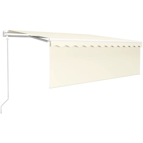 Auvent Marquise automatique avec capteur de vent et LED, Store Banne pour Jardin Balcon Terrasse, 4x3 m Crème OIB4529E