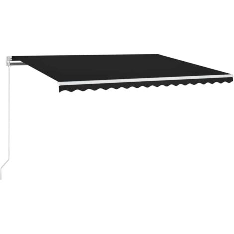 Auvent Marquise manuel rétractable avec LED, Store Banne pour Jardin Balcon Terrasse, 450x300 cm Anthracite OIB7435E