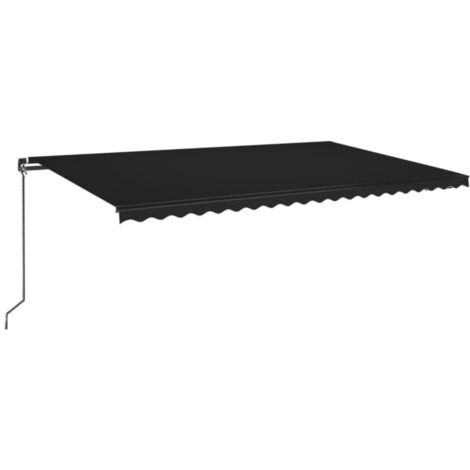 Auvent Marquise manuel rétractable avec LED, Store Banne pour Jardin Balcon Terrasse, 500x350 cm Anthracite OIB1418E