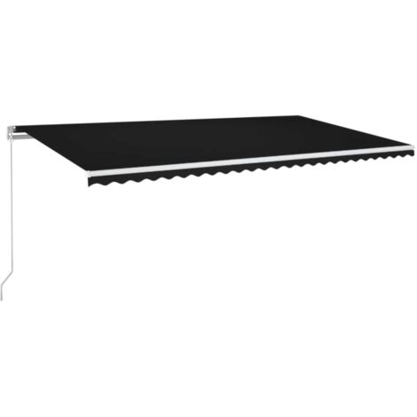 Auvent Marquise manuel rétractable avec LED, Store Banne pour Jardin Balcon Terrasse, 600x350 cm Anthracite OIB3639E