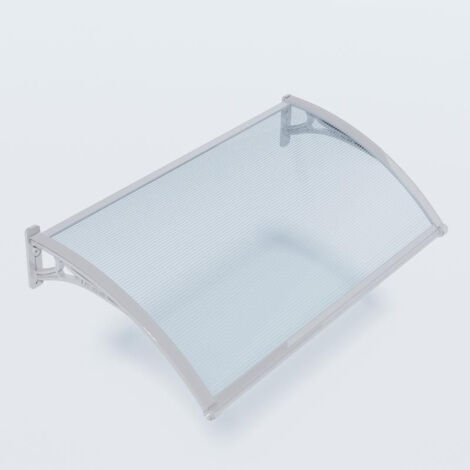 Auvent - Marquise porte d'entrée Valentine (livraison offerte) - Coloris stucture - Translucide, Longueur totale - 120 cm, Profondeur totale - 70 cm