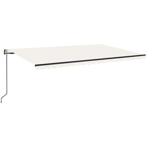 Auvent Marquise rétractable automatique, Store Banne pour Jardin Balcon Terrasse, 500x300 cm Crème OIB1865E