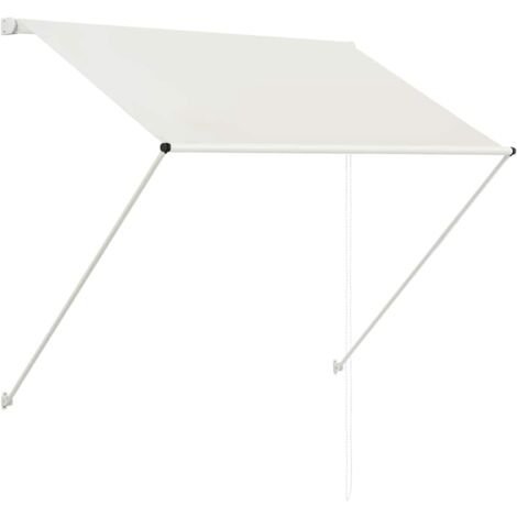 Auvent Marquise rétractable, Store Banne pour Jardin Balcon Terrasse, 100x150 cm Crème OIB9089E