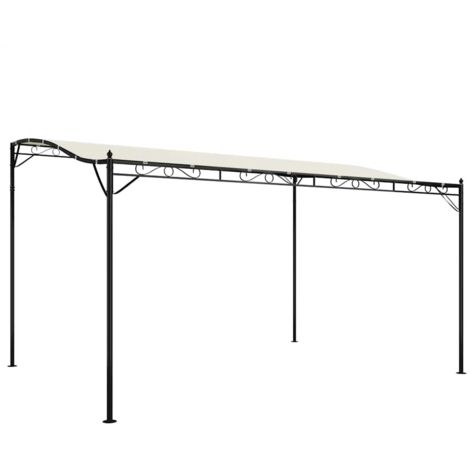 Auvent Marquise, Store Banne pour Jardin Balcon Terrasse, crème 4x3 m 180 g/m² tissu et acier OIB7662E